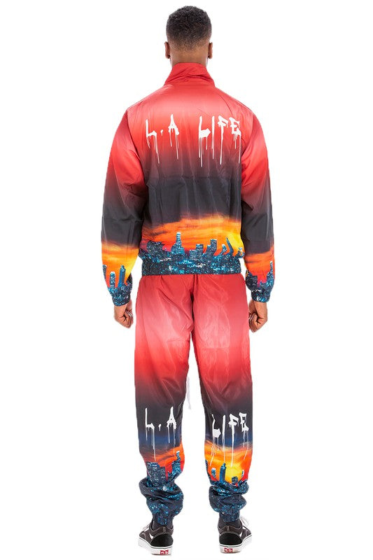 NYC LIFE LA LIFE PRINT WINDBREAK TRACK SUIT