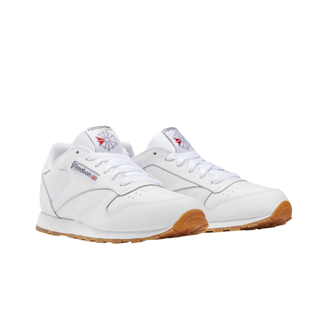 REEBOK 100010472 (GZ6098) CL LTHR JR`S (Medium) White/White Lether Lifestyle Shoes