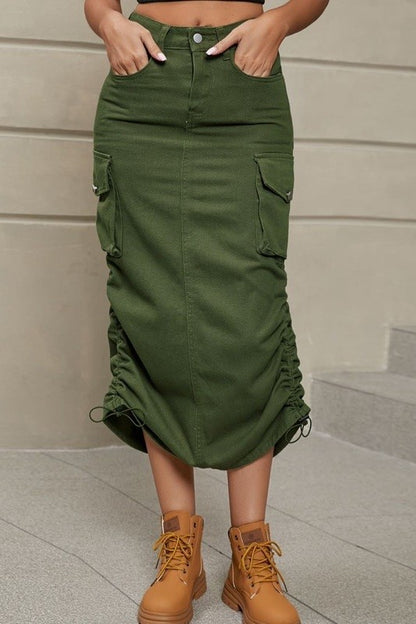 Cargo midi skirt