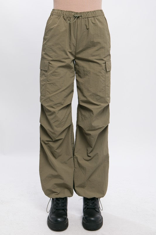 Loose Fit Parachute Cargo Pants