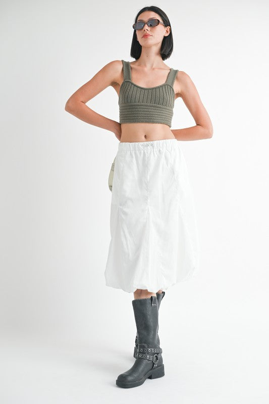 PARACHUTE BUBBLE MIDI SKIRT