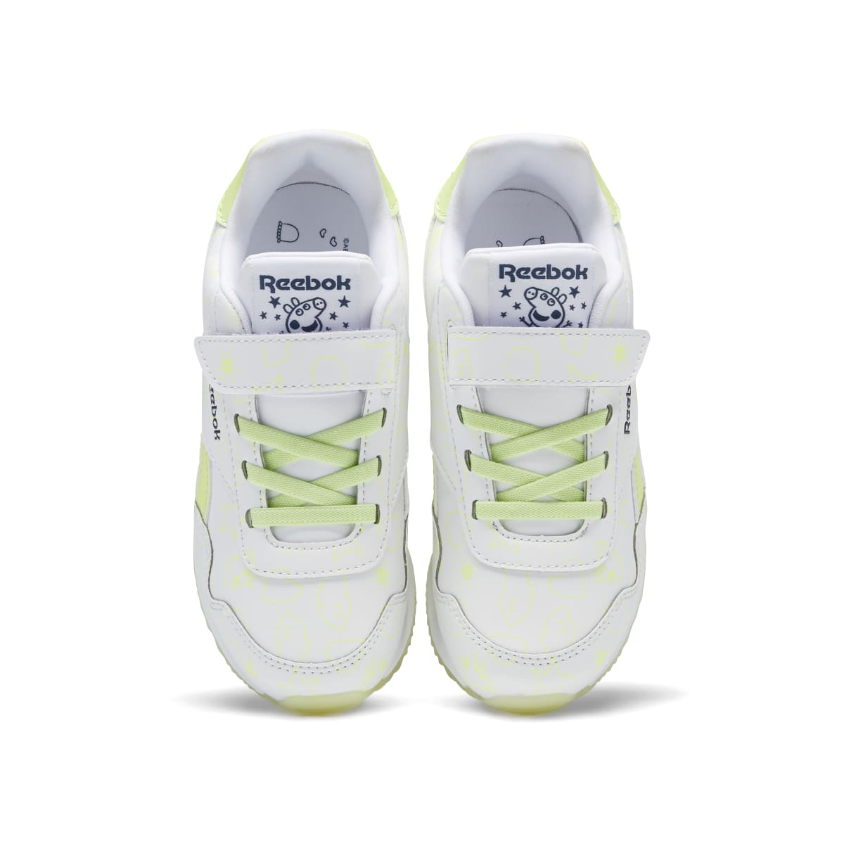 REEBOK GZ6490 ROYAL CL JOGGER 3.0 1V YTH'S (Medium) White/Energy Glow/ White Synthetic Lifestyle Shoes