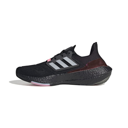 ADIDAS GX5928 ULTRABOOST 22 WMN'S (Medium) Black/Silver/Pink Primeknit Running Shoes