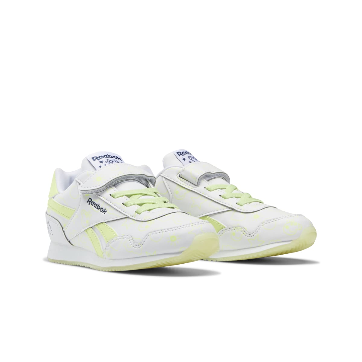 REEBOK GZ6490 ROYAL CL JOGGER 3.0 1V YTH'S (Medium) White/Energy Glow/ White Synthetic Lifestyle Shoes