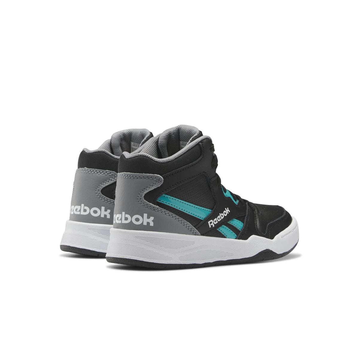 REEBOK GX1456 BB4500 COURT KID'S (Medium) Black/Grey/Teal Synthetic & Leather Basketball Shoes - UE Fashion