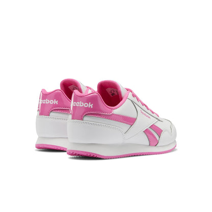 REEBOK GW3704 ROYAL CL JOGGER 3.0 JR'S (Medium) White/White/Pink Synthetic Lifestyle Shoes