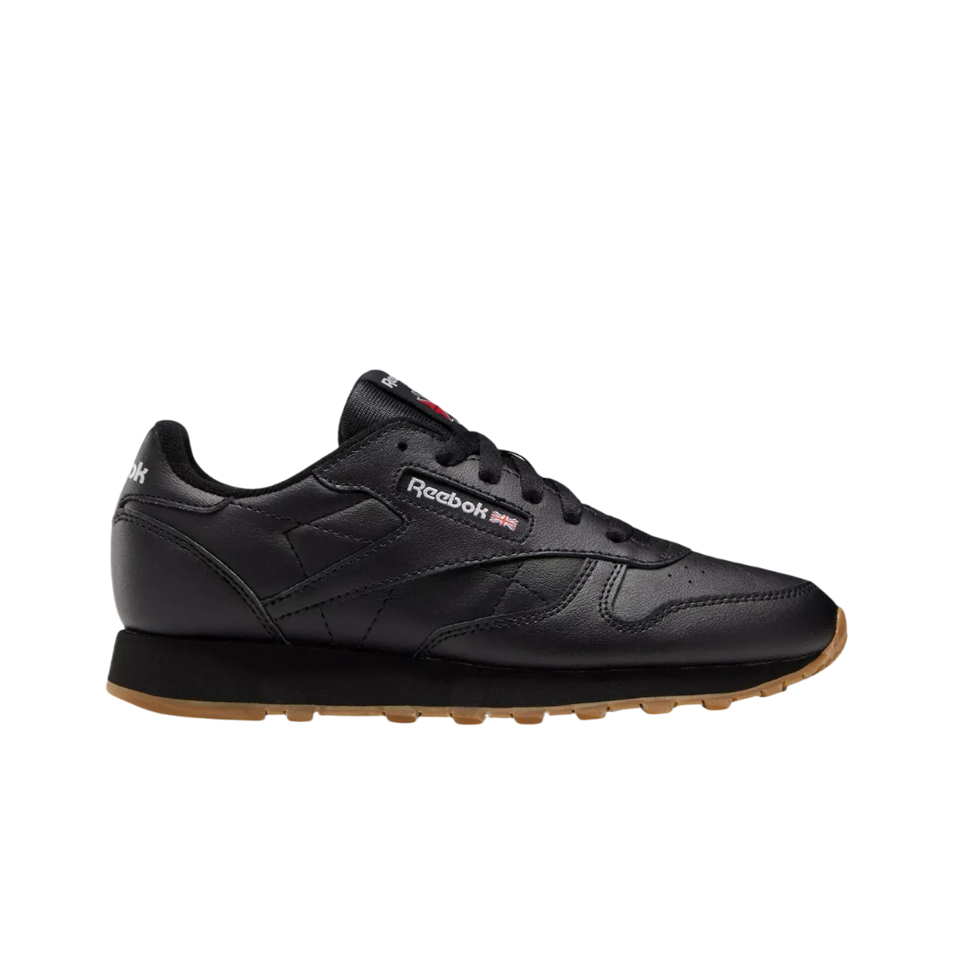 REEBOK 100010469 (GZ6093) CL LTHR Jr's (Medium) Black/Black Leather Lifestyle Shoes