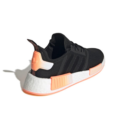 ADIDAS GW9463 NMD_R1 WMN`S (Medium) Black/Orange/White Stretch Fabric Running Shoes