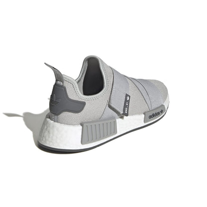 ADIDAS GW9470 NMD_R1 STRAP WMN'S (Medium)  Gray/White/Gray Stretch Knit Running Shoes