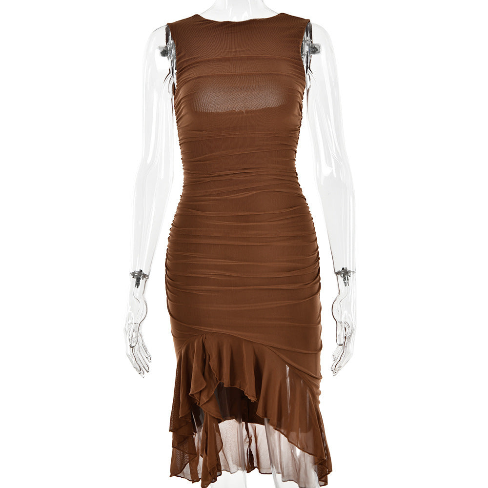 Chic Summer Slim Sleeveless Dress – Trendy & Stylish Party Outfit