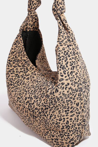 Fame Leopard Knotted Strap Shoulder Bag