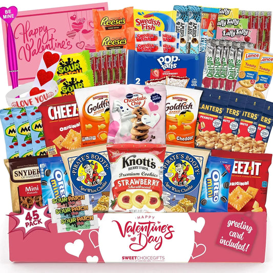 Valentine's Day Sweet Treats Care Package – Assorted Snacks, Chocolates & Candies for All Loved Ones - UE Fashion