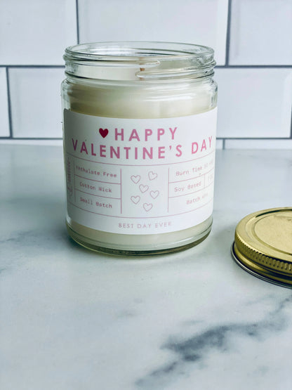 Happy Valentine’s Day Candle – Handcrafted Soy & Coconut Wax Blend - UE Fashion