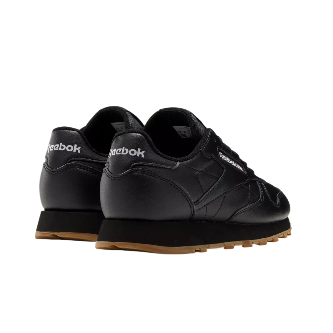 REEBOK 100010469 (GZ6093) CL LTHR Jr's (Medium) Black/Black Leather Lifestyle Shoes