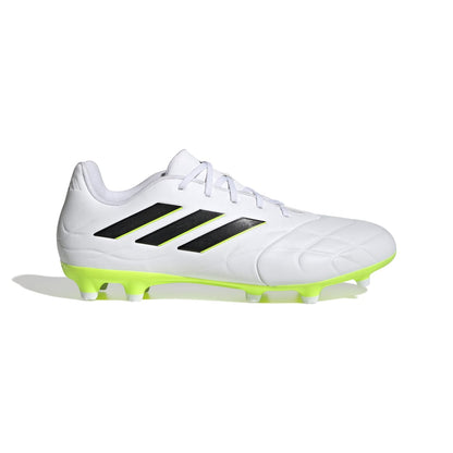 ADIDAS HQ8984 COPA PURE.3 FG MN'S (Medium) White/Black/Lemon Leather Soccer Shoes