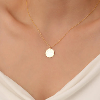 Personalized 14k Gold Date & Time Necklace - Custom Birth & Engagement Memory Jewelry for Special Occasions - UE Fashion