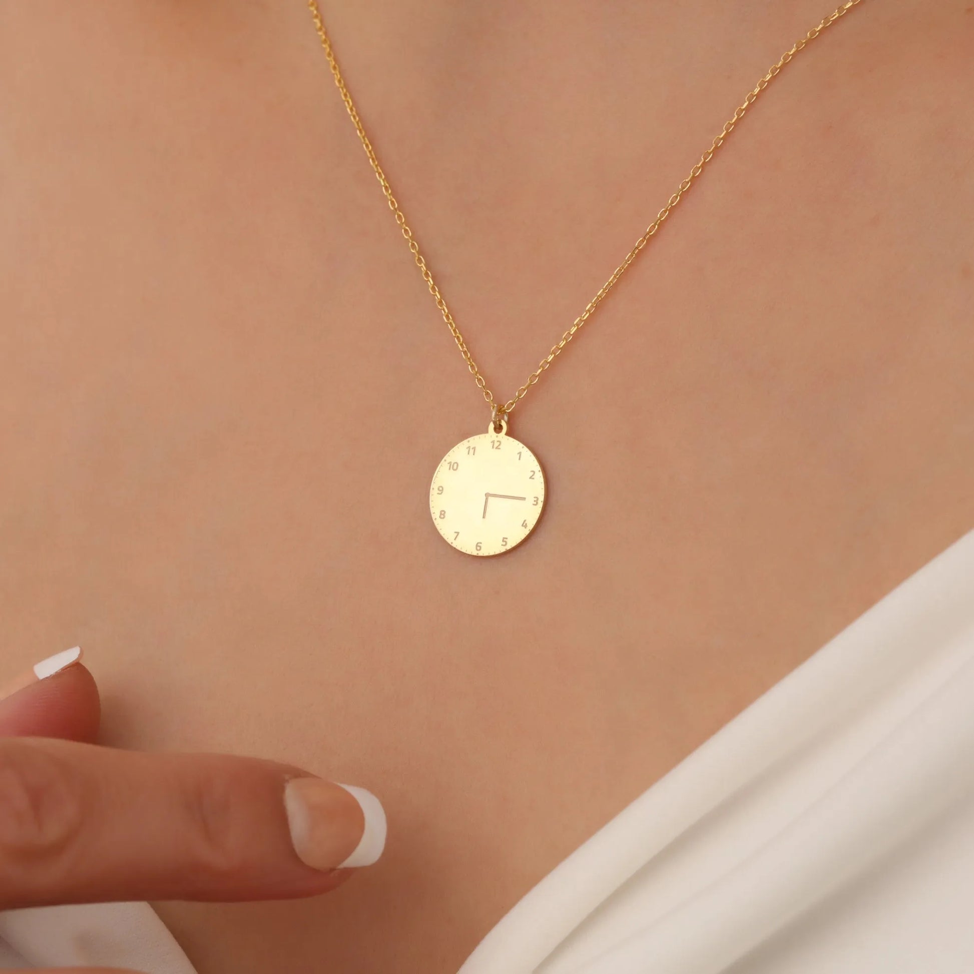 Personalized 14k Gold Date & Time Necklace - Custom Birth & Engagement Memory Jewelry for Special Occasions - UE Fashion