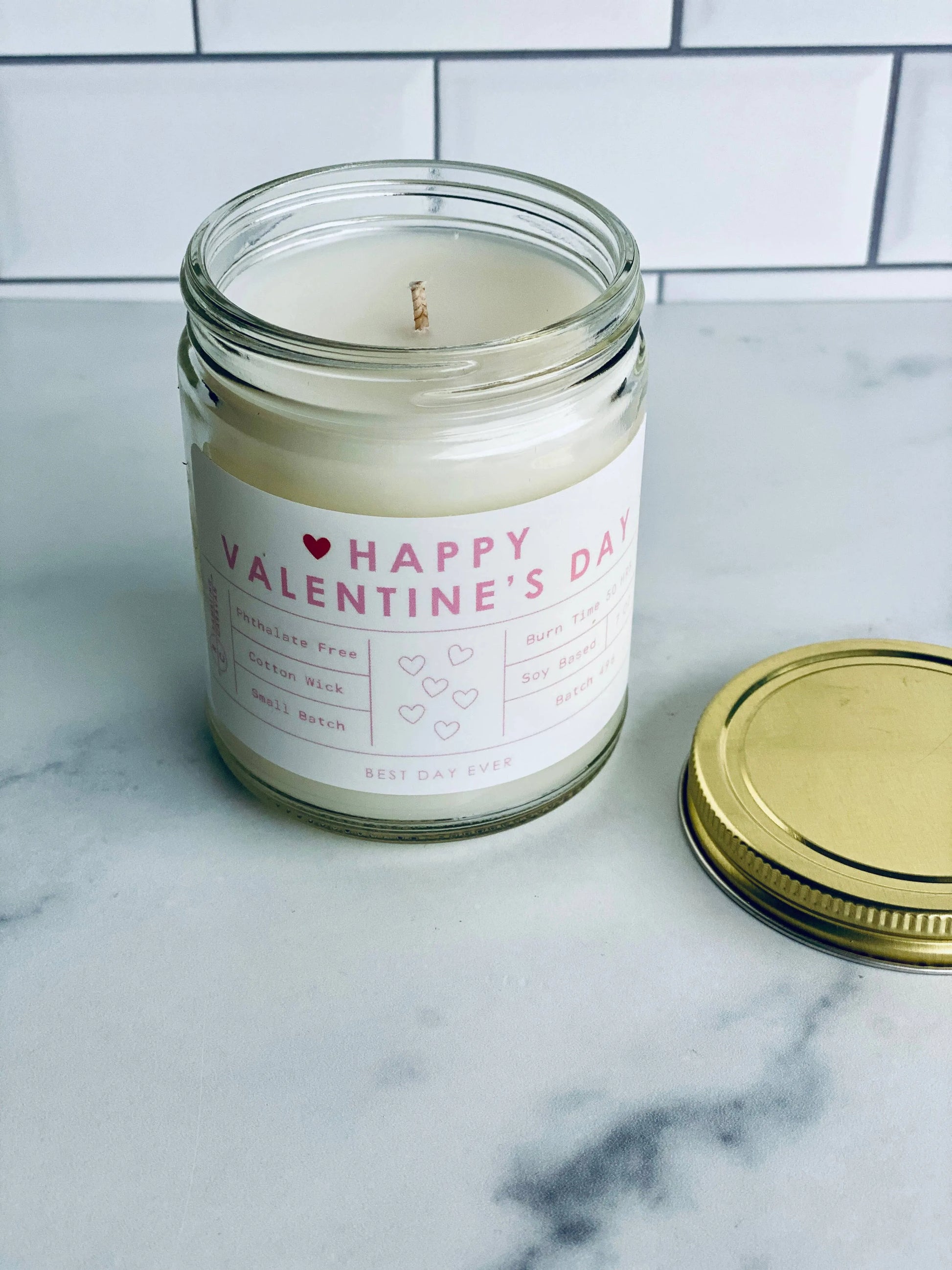 Happy Valentine’s Day Candle – Handcrafted Soy & Coconut Wax Blend - UE Fashion