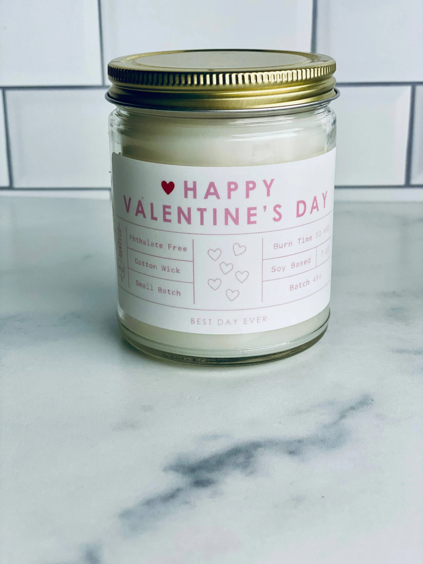 Happy Valentine’s Day Candle – Handcrafted Soy & Coconut Wax Blend - UE Fashion