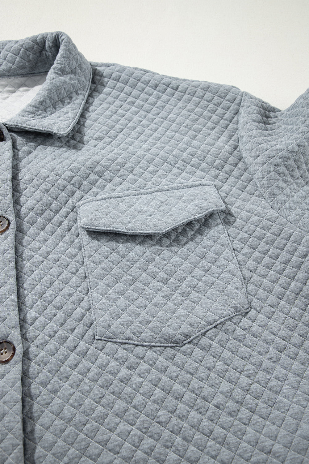 Gray Plus Size Quilted Pattern Shacket