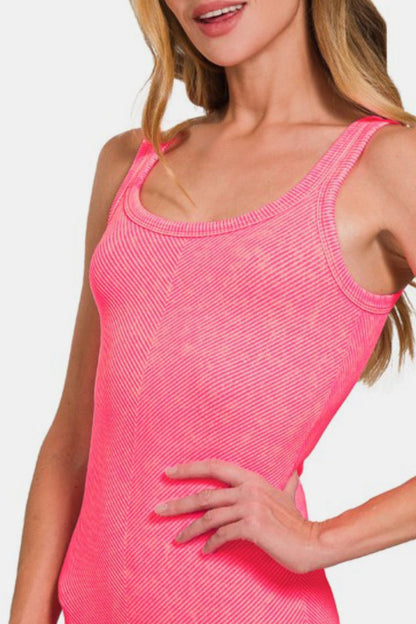 Zenana Ribbed Scoop Neck Tank