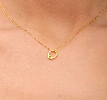 Diamond Ring Necklace – Dainty & Elegant Gift for Her - UE Fashion