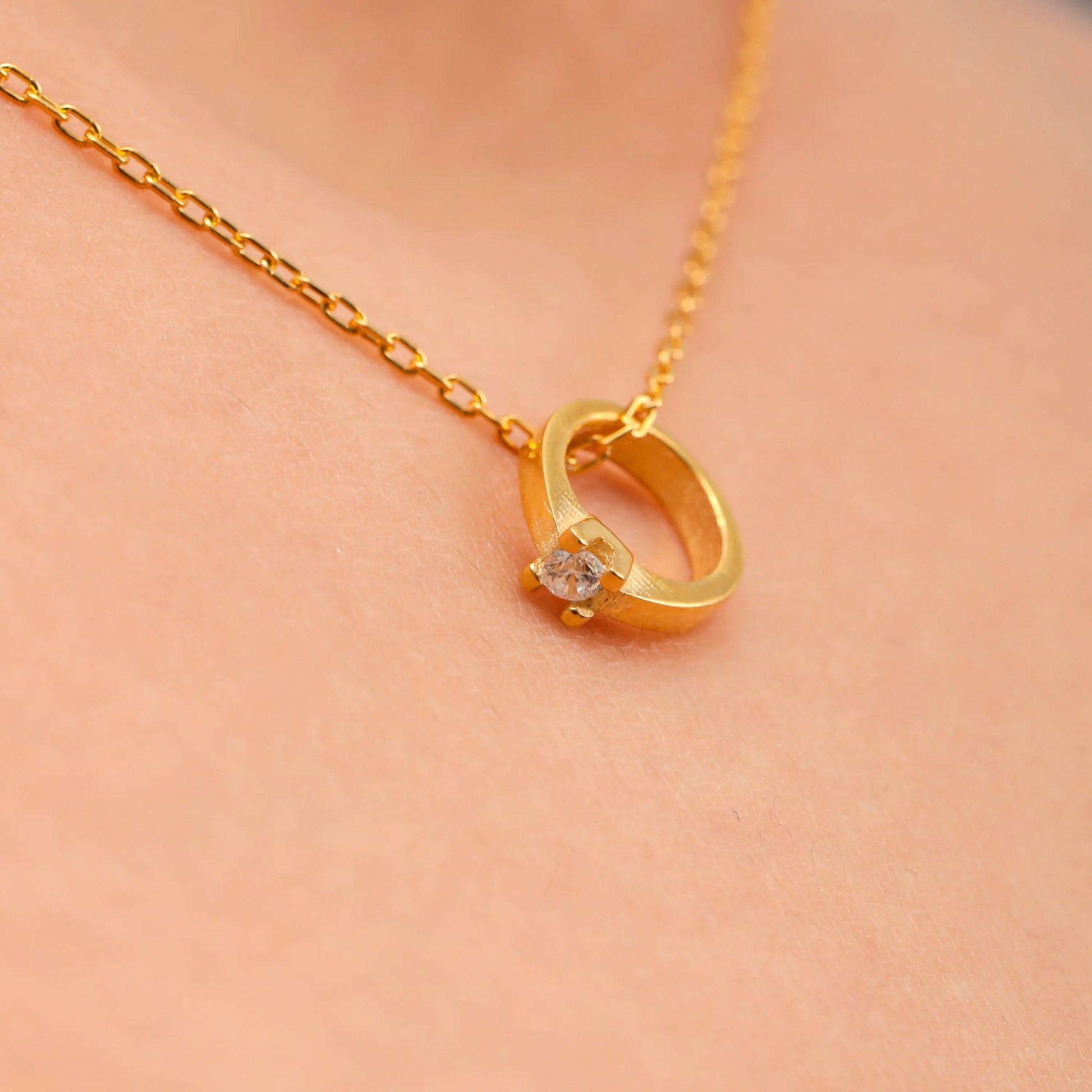 Diamond Ring Necklace – Dainty & Elegant Gift for Her - UE Fashion