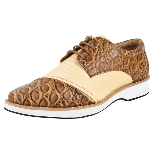 Lucky mens oxford croco lizard print casual shoes